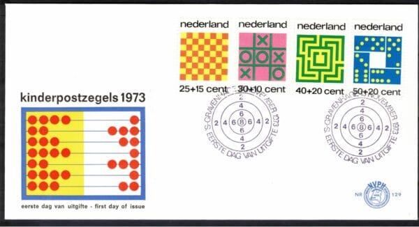 Luxe fdc Nederland Nvph nr.129.Blanco en met open klep