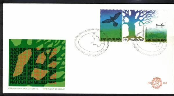 Luxe fdc Nederland NVPH nr. E130 blanco en met open klep