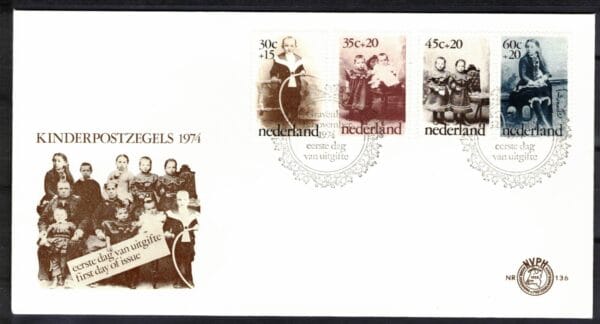Luxe fdc Nederland Nvph nr.136.Blanco en met open klep