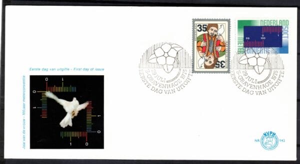 Luxe fdc Nederland Nvph nr.142.Blanco en met open klep