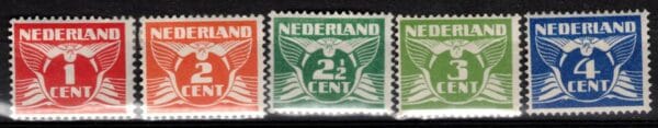 Frankeerzegels Nederland NVPH nrs. 144-148 ongebruikt
