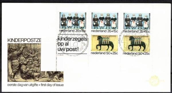Luxe fdc Nederland Nvph nr.144a.Blanco en met open klep