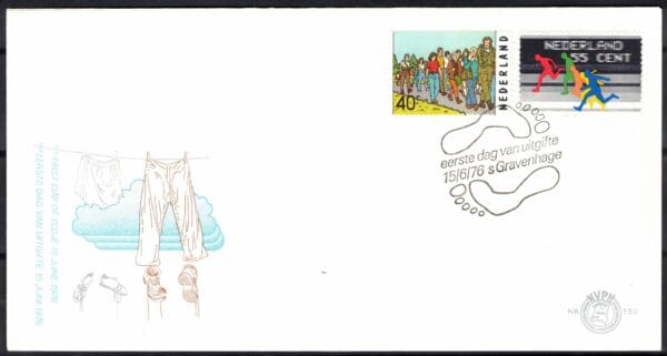 Luxe fdc Nederland NVPH nr. E150 blanco en met open klep