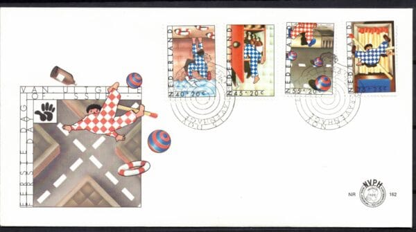 Luxe fdc Nederland NVPH nr. E162 blanco en met open klep