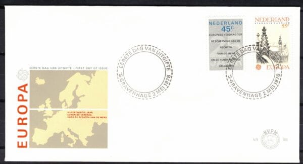 Luxe fdc Nederland NVPH nr. E165 blanco en met open klep