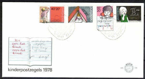 Luxe fdc Nederland Nvph nr.170.Blanco en met open klep