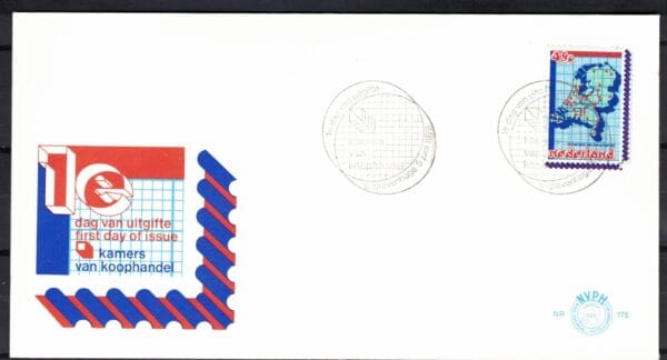 Luxe fdc Nederland Nvph nr.176.Blanco en met open klep