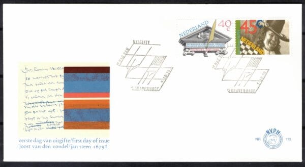 Luxe fdc Nederland Nvph nr.178.Blanco en met open klep