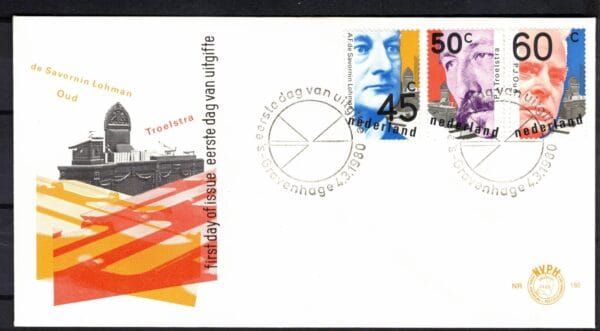 Luxe fdc Nederland NVPH nr. E180 blanco en met open klep