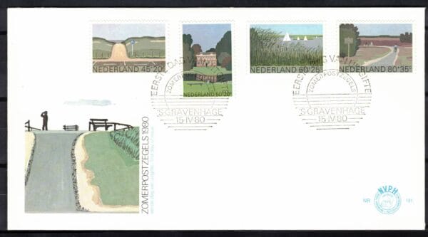 Luxe fdc Nederland Nvph nr.181.Blanco en met open klep