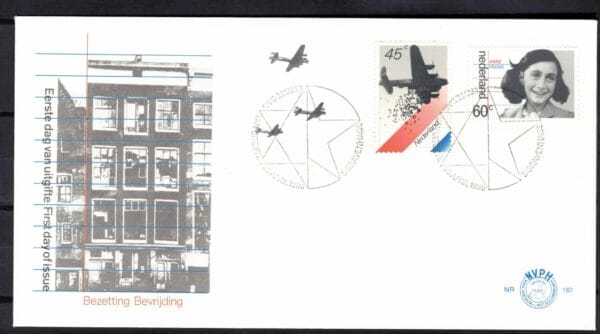 Luxe fdc Nederland NVPH nr. E182 blanco en met open klep