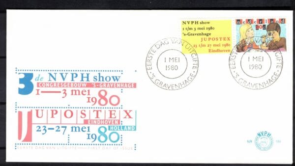 Luxe fdc Nederland NVPH nr. E184 blanco en met open klep