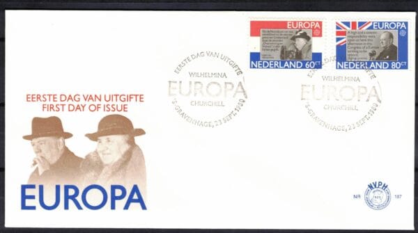 Luxe fdc Nederland Nvph nr.187.Blanco en met open klep
