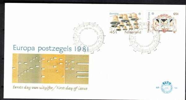 Luxe fdc Nederland NVPH nr. E194 blanco en met open klep