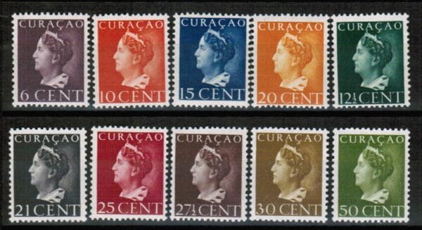 Frankeerzegels Curaçao NVPH nrs. 168-177 postfris