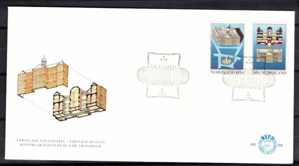Luxe fdc Nederland NVPH nr. E205 blanco en met open klep