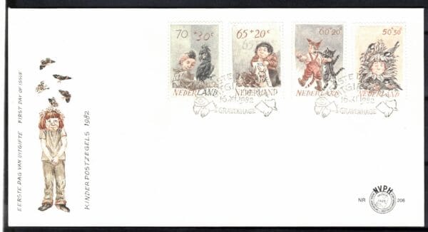 Luxe fdc Nederland NVPH nr. E206 blanco en met open klep