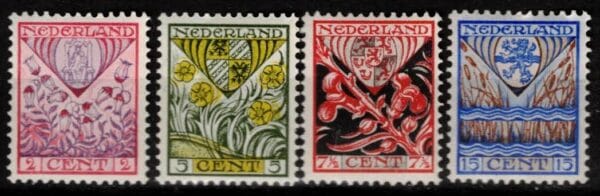 Frankeerzegels Nederland NVPH nrs. 208-211 ongebruikt