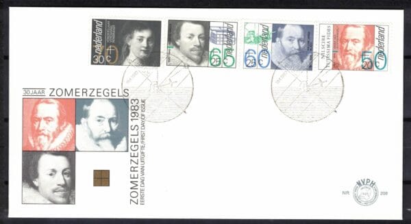 Luxe fdc Nederland NVPH nr. E208 blanco en met open klep