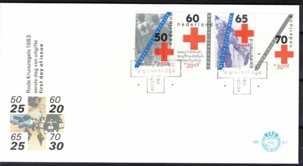 Luxe fdc Nederland Nvph nr.211. Blanco met open klep