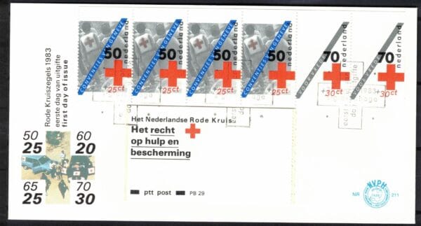 Luxe fdc Nederland Nvph nr.211a. Blanco met open klep