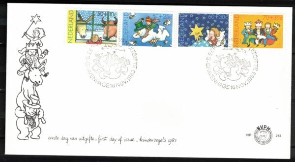 Luxe fdc Nederland Nvph nr.213. Blanco met open klep