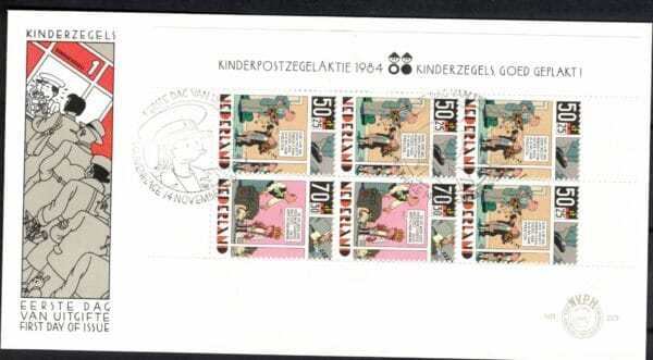 Luxe fdc Nederland Nvph nr.223a. Blanco met open klep