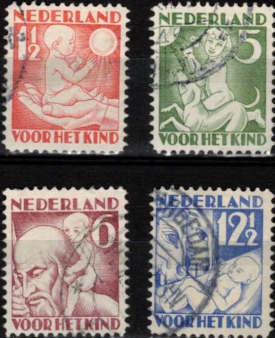 Frankeerzegels Nederland NVPH nrs. 232-235 gestempeld