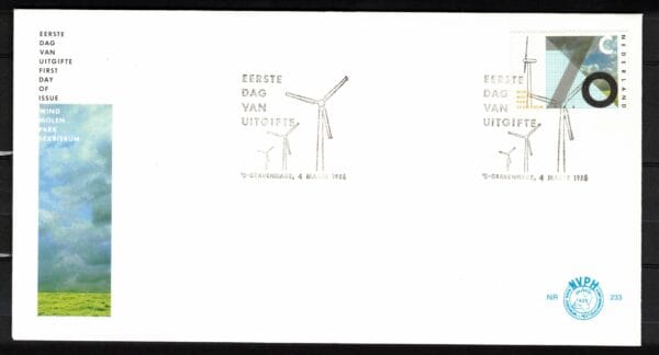 Luxe fdc Nederland NVPH nr. E233 blanco met open klep