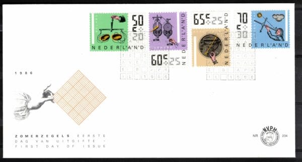 Luxe fdc Nederland NVPH nr. E234 blanco met open klep