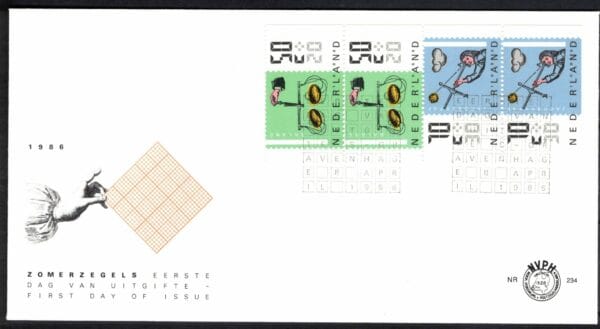 Luxe fdc Nederland NVPH nr. E234a blanco met open klep