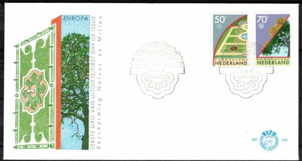 Luxe fdc Nederland Nvph nr.235. Blanco met open klep