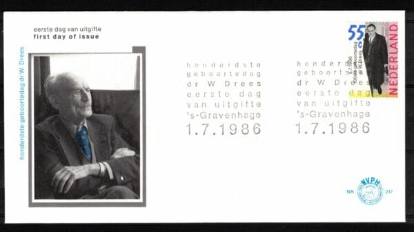 Luxe fdc Nederland NVPH nr. E237 blanco met open klep