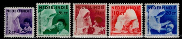 Frankeerzegels Ned.Indie NVPH nrs. 241-245 postfris