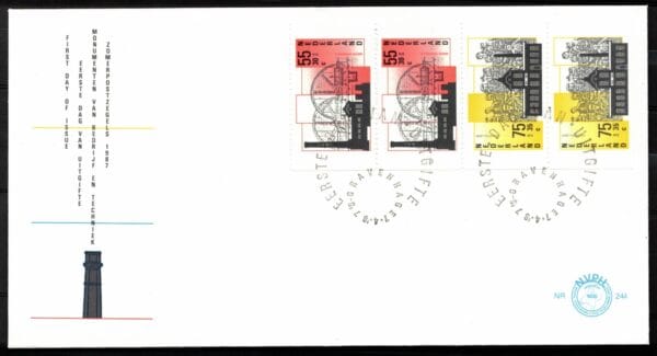 Luxe fdc Nederland NVPH nr. E244a blanco met open klep