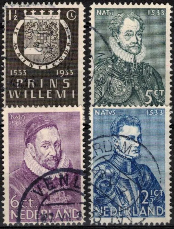Frankeerzegels Nederland NVPH nrs. 252-255 gestempeld
