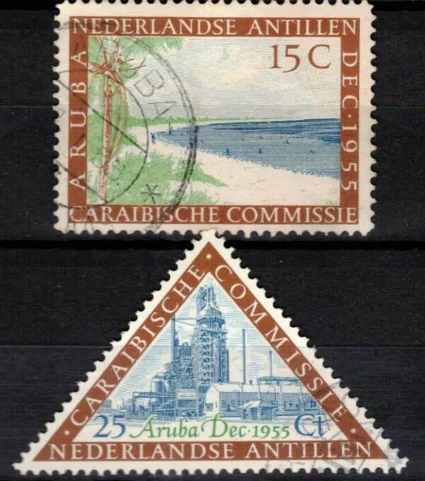 Frankeerzegels Ned.Antillen NVPH nrs 255-256 gestempeld
