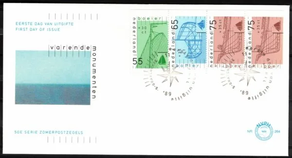 Luxe fdc Nederland NVPH nr. E264a blanco en met open klep