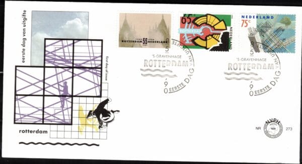 Luxe fdc Nederland NVPH nr. E273 blanco en met open klep