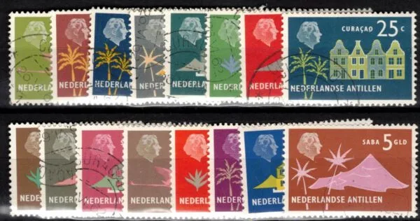 Frankeerzegels Ned.Antillen NVPH nrs. 275-290 gestempeld