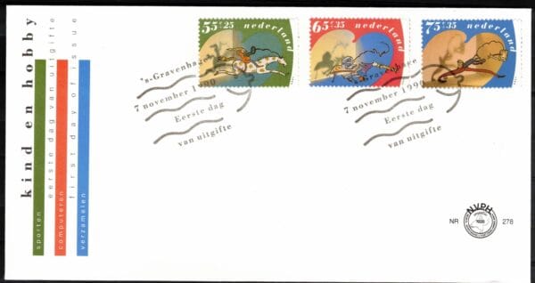 Luxe fdc Nederland NVPH nr. E278 blanco en met open klep