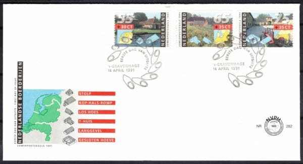 Luxe fdc Nederland NVPH nr. E282 blanco en met open klep
