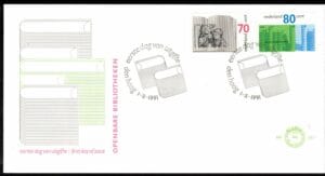 Luxe fdc Nederland NVPH nr. E287 blanco en met open klep