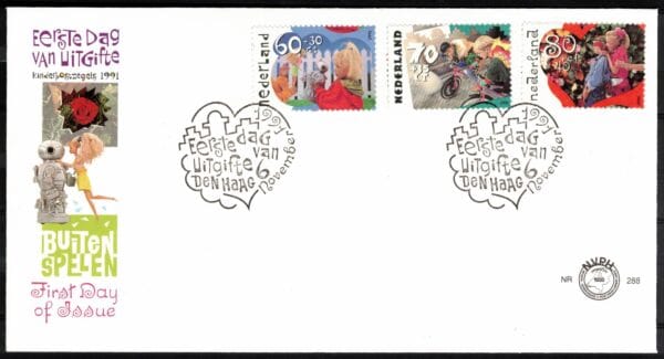 Luxe fdc Nederland Nvph nr.288.Blanco en met open klep