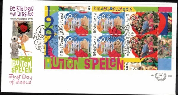 Luxe fdc Nederland Nvph nr.288a.Blanco en met open klep