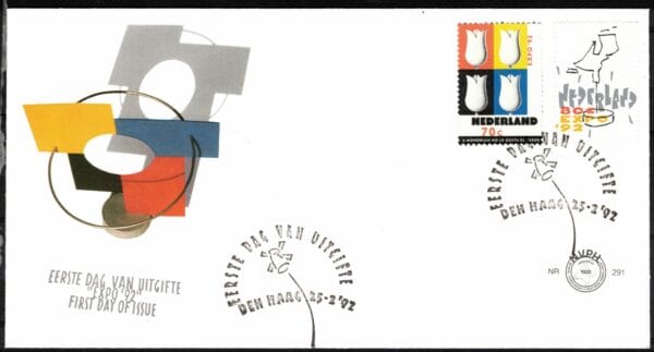 Luxe fdc Nederland NVPH nr. E291 blanco en met open klep