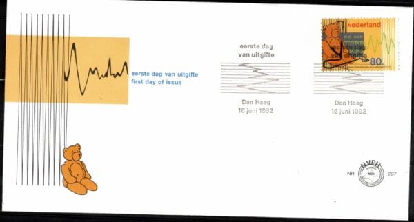Luxe fdc Nederland NVPH nr. E297 blanco en met open klep