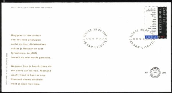 Luxe fdc Nederland NVPH nr. E298 blanco en met open klep