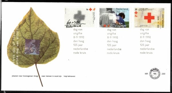 Luxe fdc Nederland NVPH nr. E299 blanco en met open klep