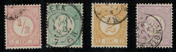 Frankeerzegel Nederland Nvph nr.30-33 gestempeld